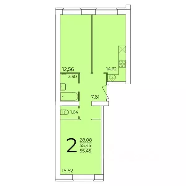 2-к кв. Архангельская область, Северодвинск ул. Торцева, 41 (55.45 м) - Фото 0