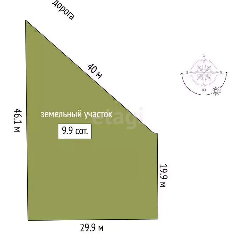 Участок в Тюмень (9.88 м) - Фото 1