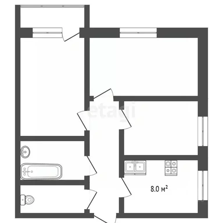 3-к кв. Владимирская область, Муром Ленинградская ул., 29/3 (58.8 м) - Фото 2