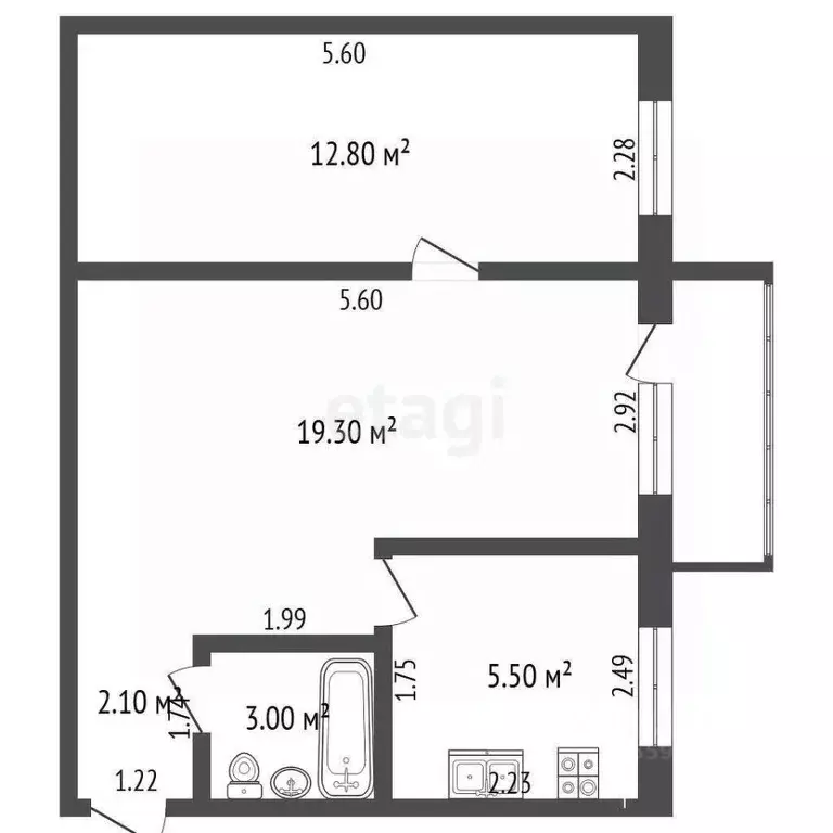 2-к кв. Чувашия, Чебоксары просп. Ленина, 32 (42.7 м) - Фото 2