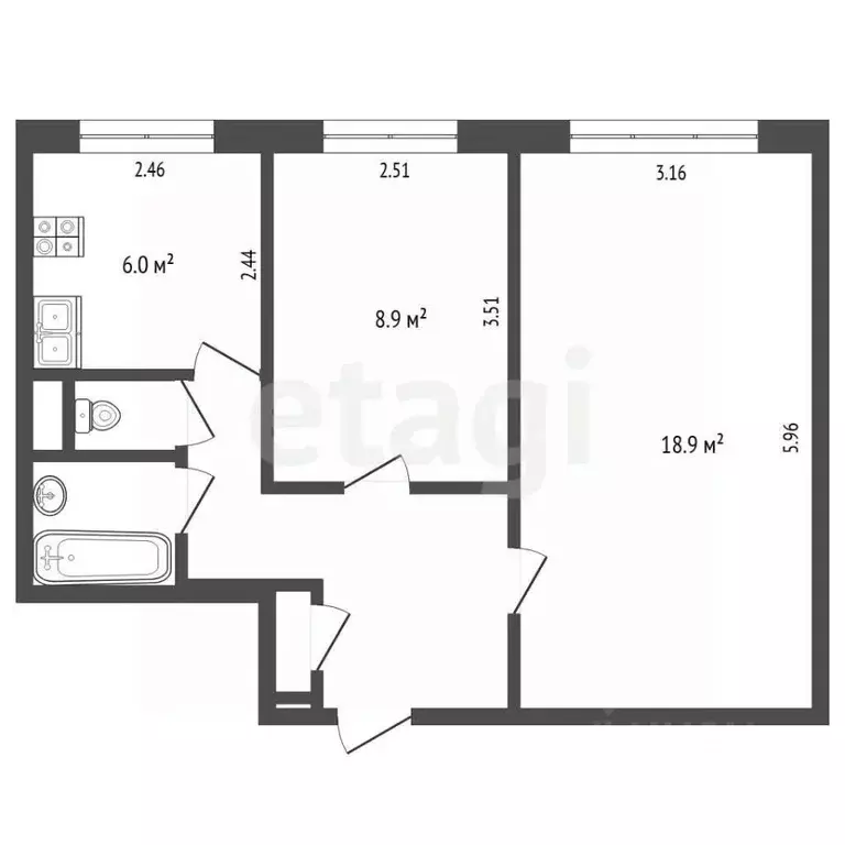 2-к кв. Москва Лосевская ул., 1К1 (44.0 м) - Фото 2