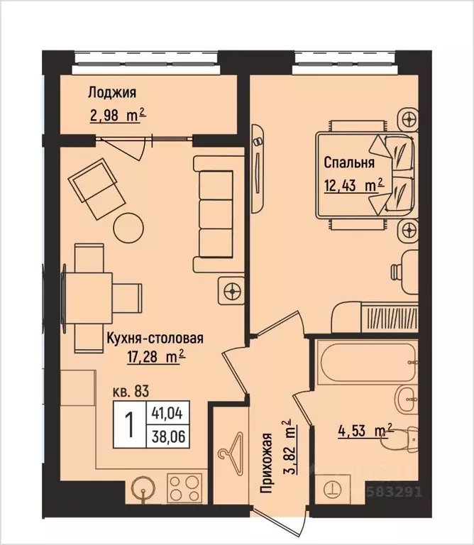 1-к кв. Нижегородская область, Нижний Новгород Литературная ул., 5 ... - Фото 1