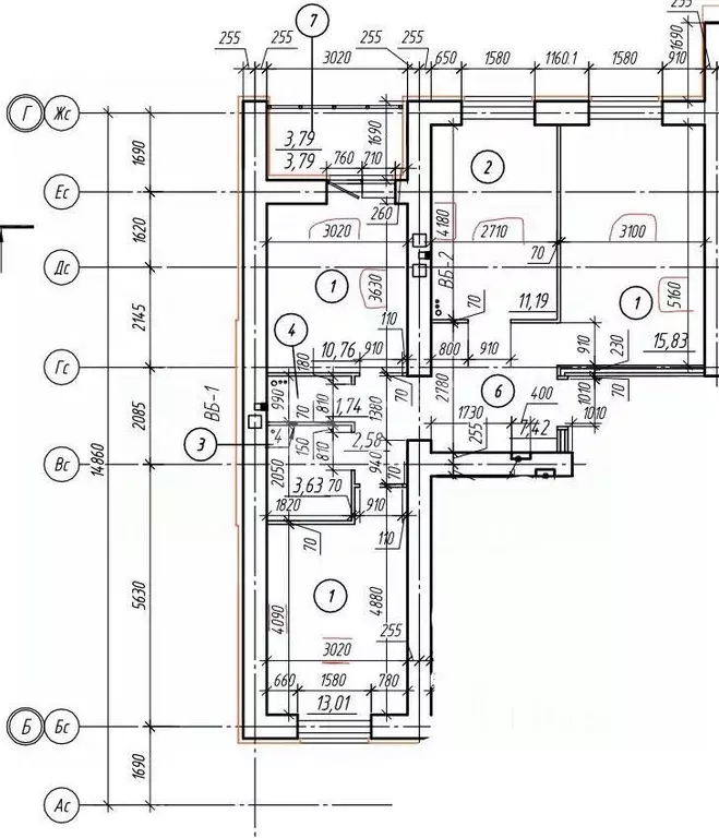 3-к кв. Пензенская область, Пенза ул. Леонова, 4 (70.0 м) - Фото 2