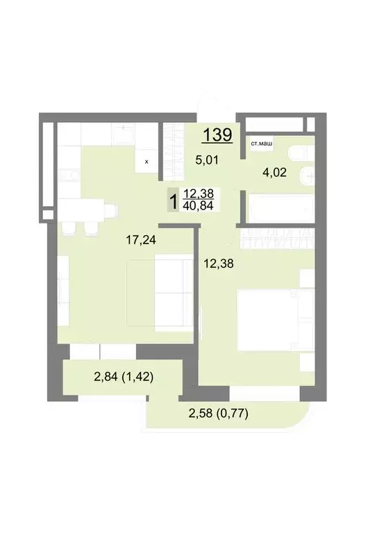 1-комнатная квартира: Екатеринбург, Тенистая улица, 8с5 (40.84 м) - Фото 0
