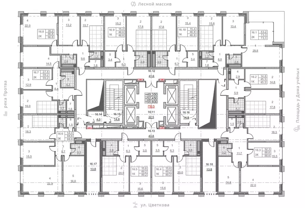2-к кв. Калужская область, Обнинск ул. Усачева (73.3 м) - Фото 2