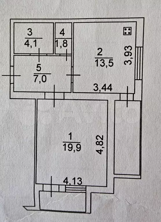 1-к. квартира, 47 м, 3/6 эт. - Фото 0