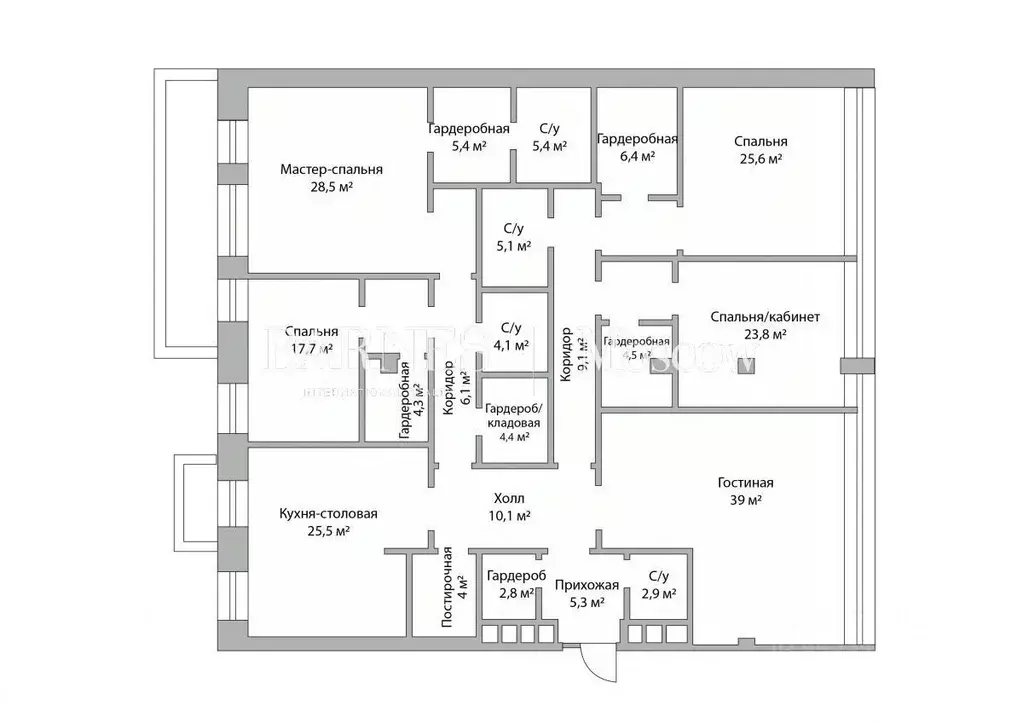 5-к кв. Москва Большой Левшинский пер., 11 (252.1 м) - Фото 2