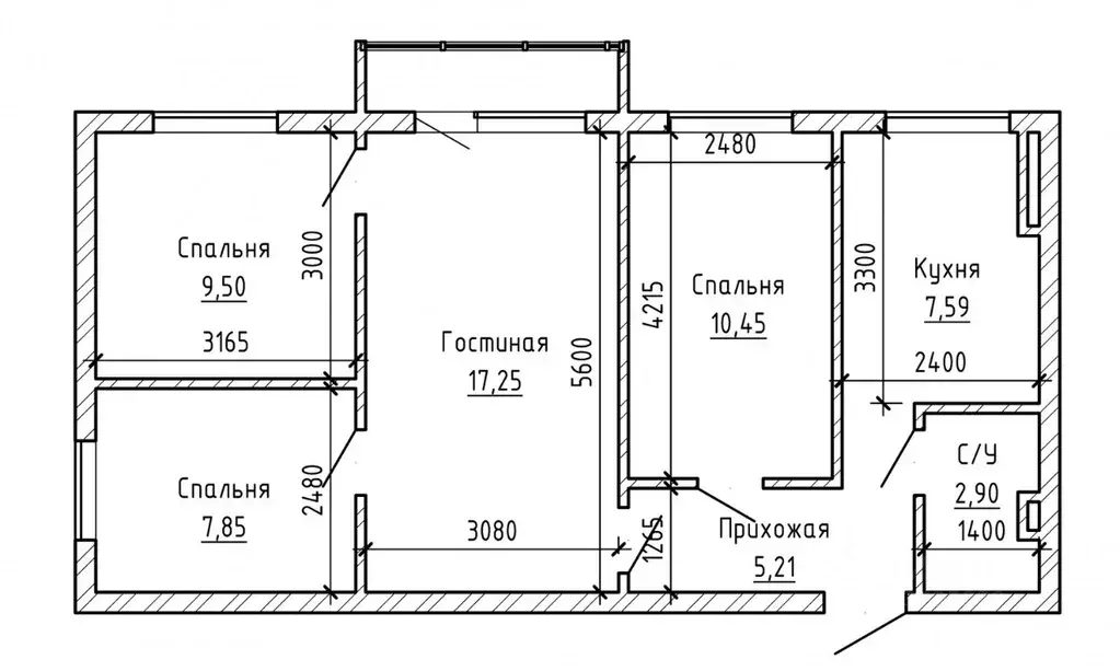 4-к кв. Кабардино-Балкария, Нальчик Ингушская ул. (60.4 м) - Фото 2