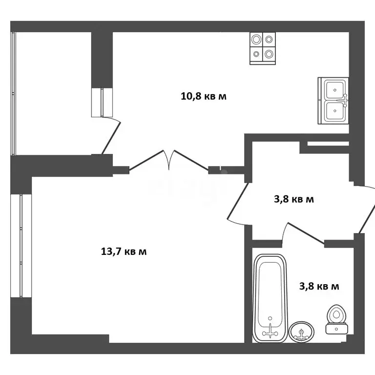 1-комнатная квартира: Феодосия, Симферопольское шоссе, 48к1 (32.1 м) - Фото 1
