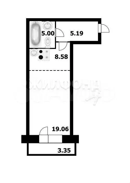 Квартира-студия, 27,5 м, 17/19 эт. - Фото 0