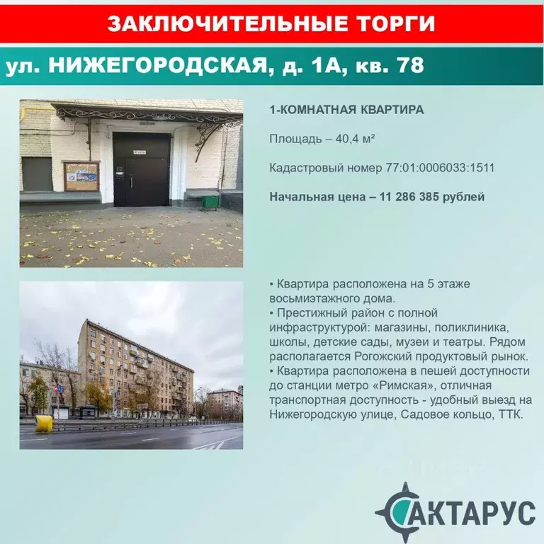 Свободной планировки кв. Москва Нижегородская ул., 1А (40.4 м) - Фото 0