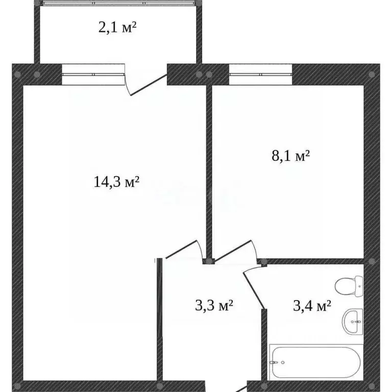 1-к кв. Вологодская область, пос. Кувшиново ул. Майская, 2 (29.7 м) - Фото 2