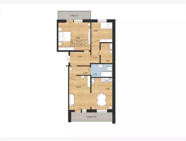 Продаётся 3-к квартира, 70 м - Фото 0