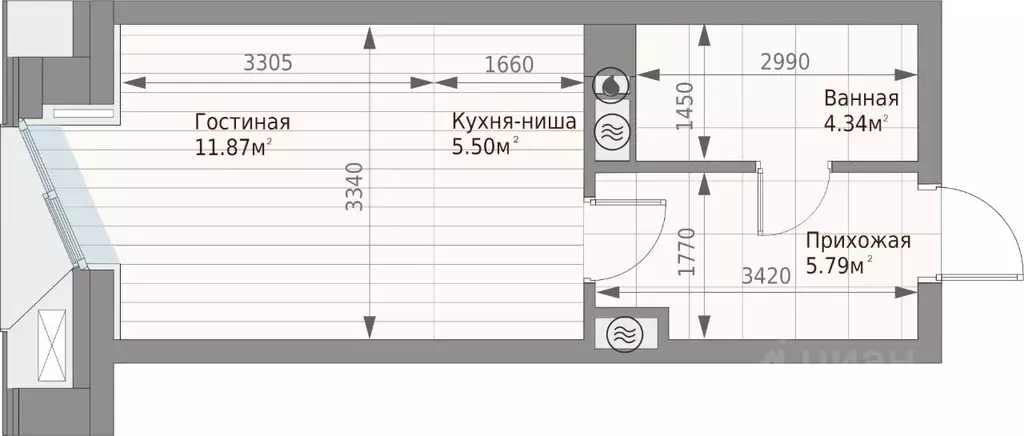 Студия Татарстан, Казань ул. Качалова (27.5 м) - Фото 0