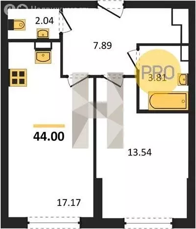 1-комнатная квартира: Самара, улица Санфировой, 101 (44 м) - Фото 1