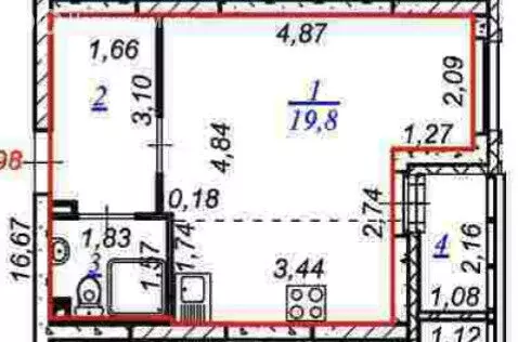 Квартира-студия: Екатеринбург, Хрустальногорская улица, 93 (27.7 м) - Фото 1