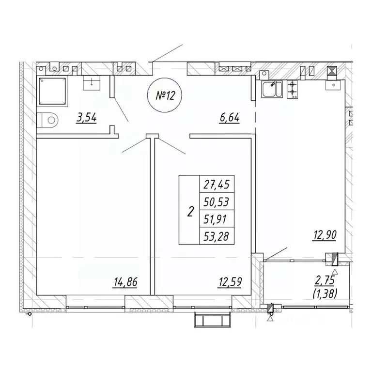 2-к кв. Калининградская область, Зеленоградск  (51.91 м) - Фото 1