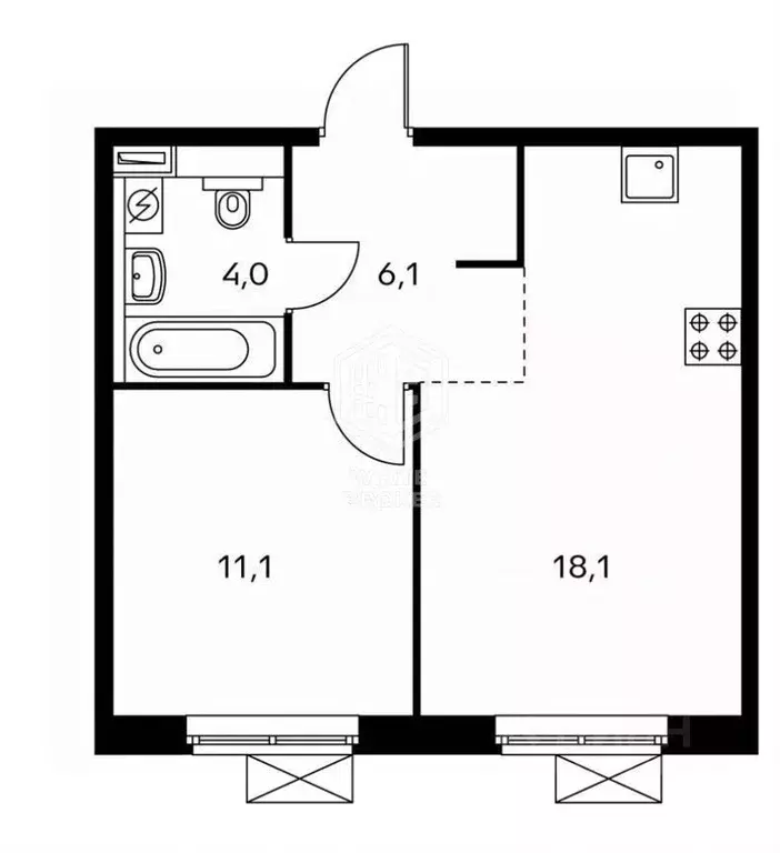2-к кв. Москва ул. Большое Понизовье, 3 (39.0 м) - Фото 1