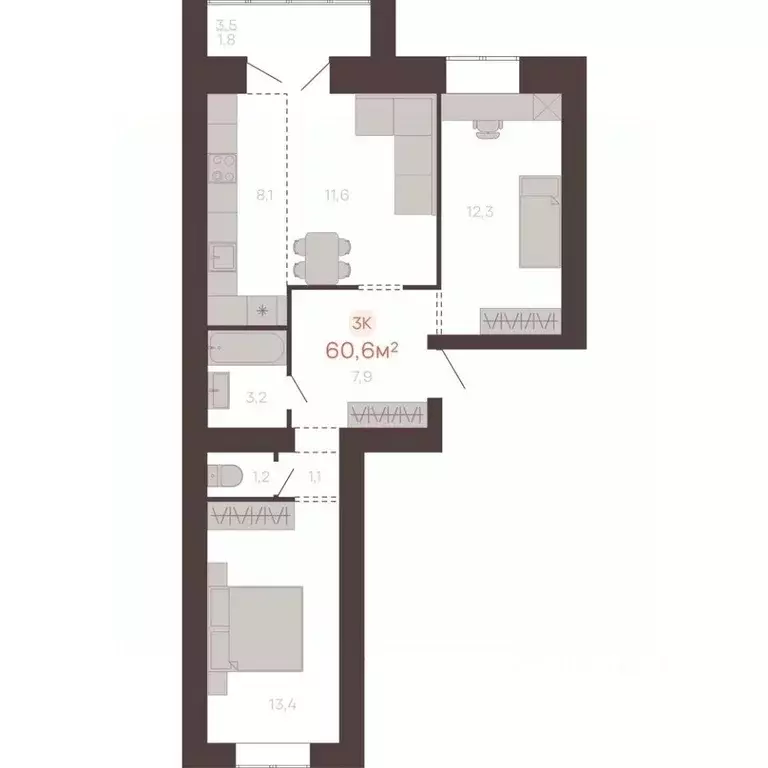 3-к кв. Алтайский край, Новоалтайск ул. Южсиба, 52А (60.6 м) - Фото 0