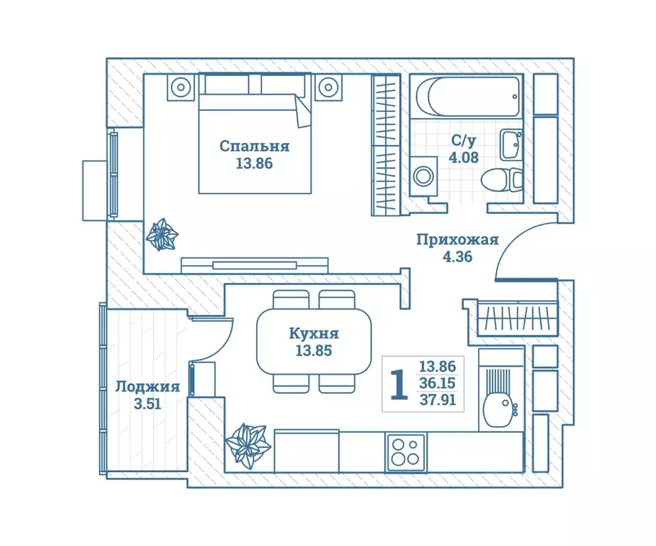 1-к кв. Московская область, Щелково городской округ, Монино пгт ... - Фото 1