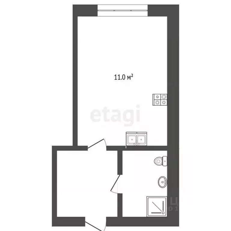 Студия Тюменская область, Тюмень Севастопольская ул., 2к4 (21.6 м) - Фото 2