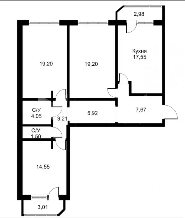 3-к кв. Тюменская область, Тюмень ул. Николая Семенова, 29к3 (92.0 м) - Фото 2