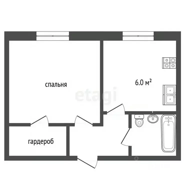 1-к кв. Владимирская область, Муром Южная ул., 6 (34.4 м) - Фото 2