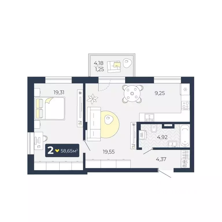 2-к кв. Красноярский край, Красноярск городской округ, пос. Солонцы ... - Фото 1