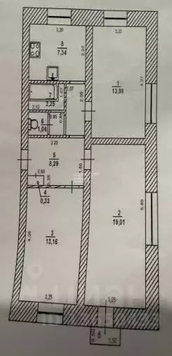 3-к кв. Ульяновская область, Ульяновск ул. Жуковского, 51 (65.4 м) - Фото 2