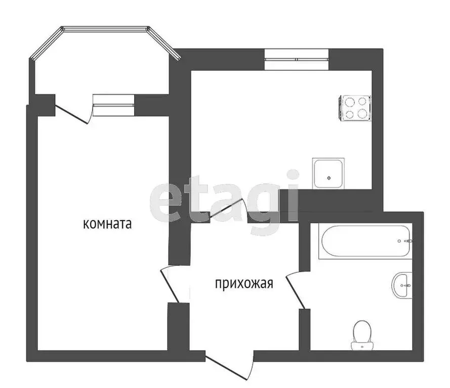 1-комнатная квартира: Ростов-на-Дону, улица Максима Горького, 225 (41 ... - Фото 0