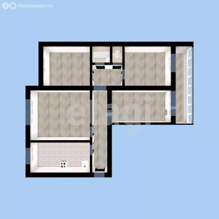 4-комнатная квартира: Миасс, улица Ильмен-Тау, 12 (74.9 м) - Фото 1