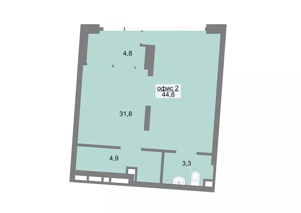 Помещение свободного назначения (43.8 м) - Фото 1