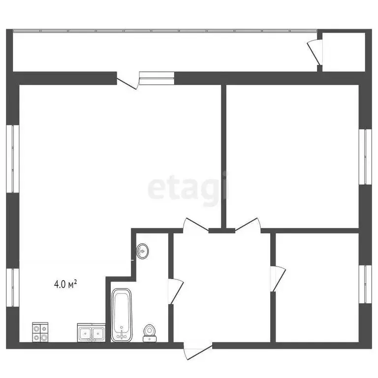 3-комнатная квартира: Бахчисарай, улица Фрунзе, 48 (61.9 м) - Фото 0