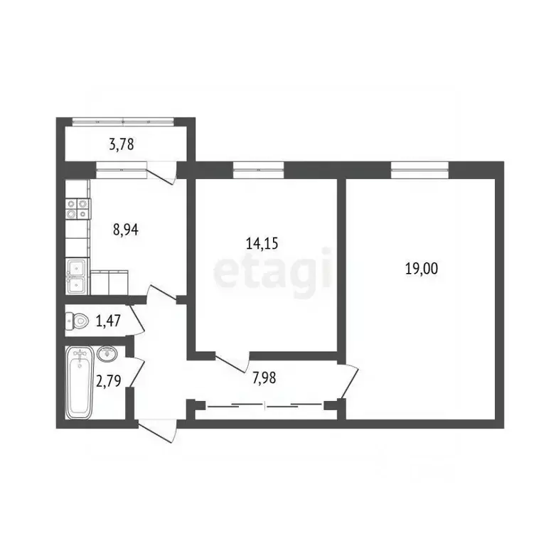 2-к кв. Ульяновская область, Ульяновск ул. Юго-западная, 13 (54.2 м) - Фото 2