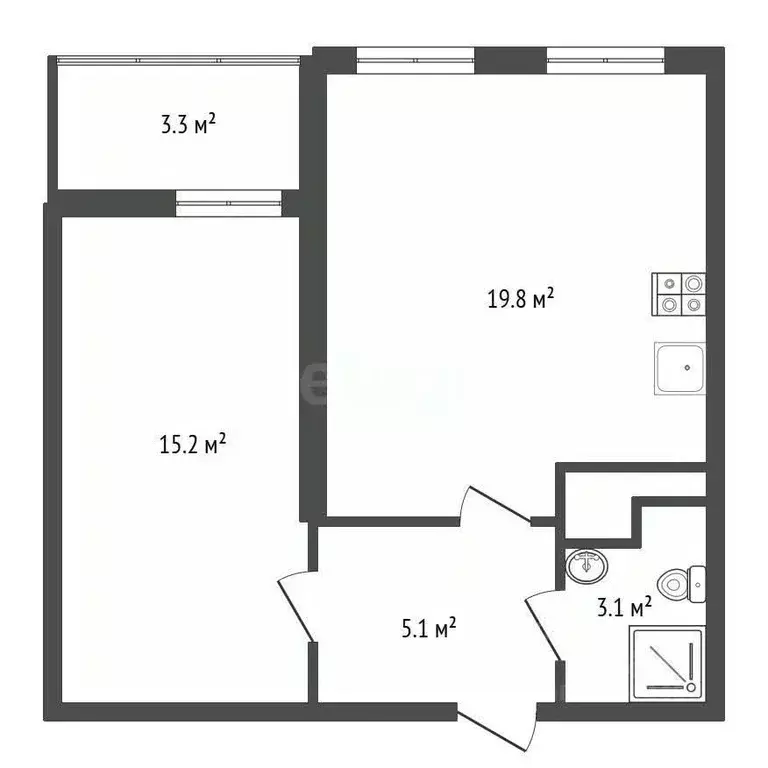 1-к кв. Воронежская область, Воронеж бул. Содружества, 5 (43.6 м) - Фото 1