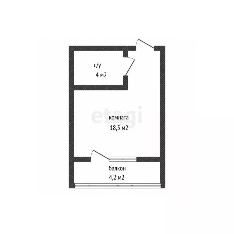 Студия Краснодарский край, Горячий Ключ Заводская ул., 4 (26.7 м) - Фото 1