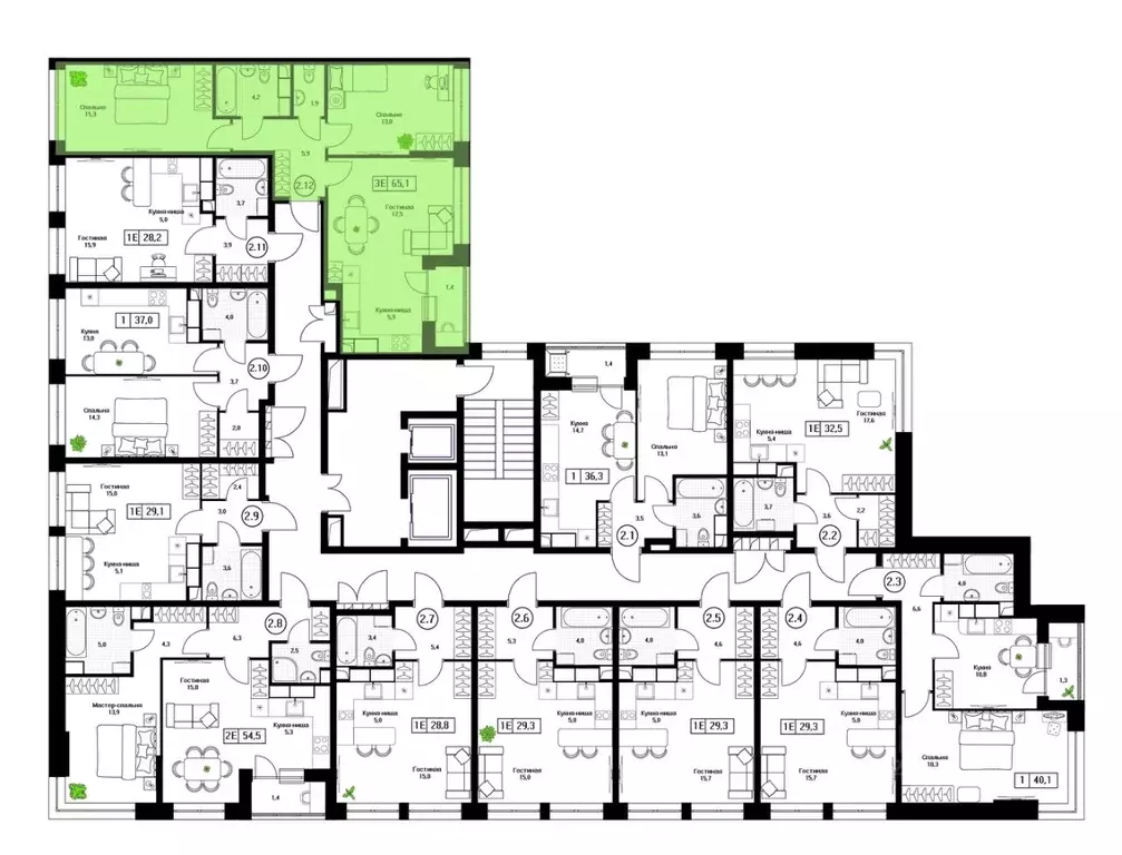 2-к кв. Московская область, Пушкино Пушкино Град жилой комплекс (65.1 ... - Фото 1