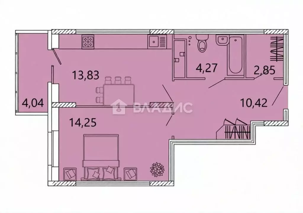 1-комнатная квартира: Пенза, улица Измайлова, 41Б (49.7 м) - Фото 0