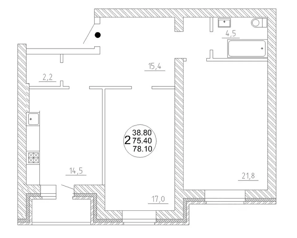 2-к кв. Тверская область, Тверь Гранд жилой комплекс (78.0 м) - Фото 1