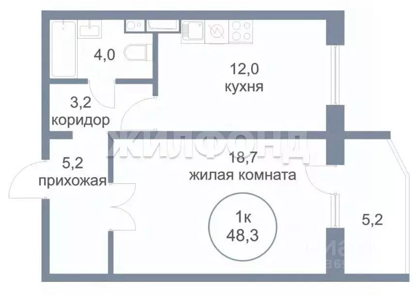 1-к кв. Ханты-Мансийский АО, Нефтеюганск 6-й мкр, 11 (48.3 м) - Фото 2