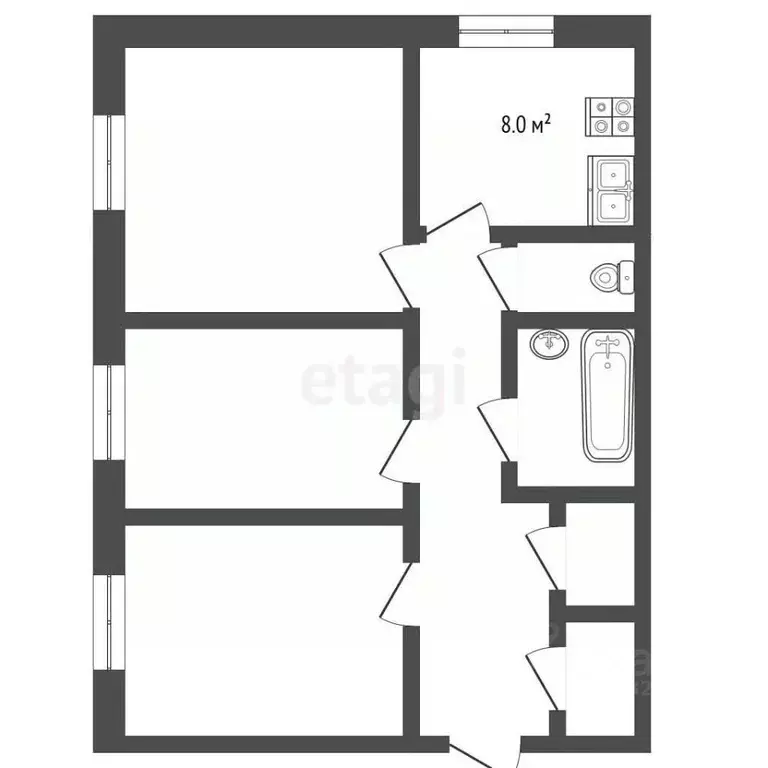 3-к кв. Владимирская область, Муром ул. Лакина, 54 (64.8 м) - Фото 2