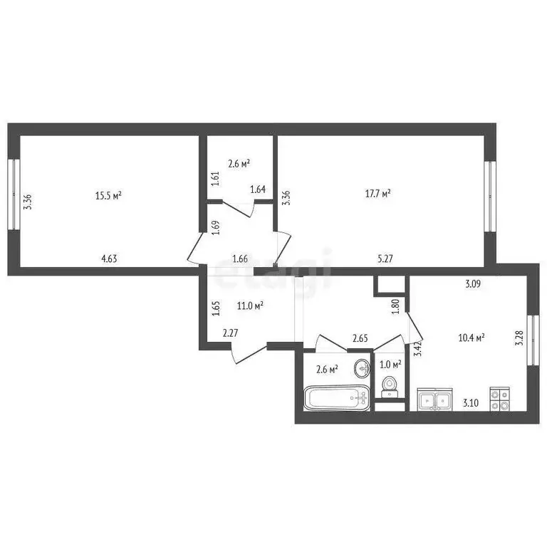 2-комнатная квартира: Санкт-Петербург, улица Маршала Захарова, 16к3 ... - Фото 1