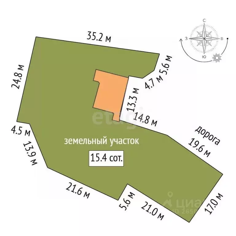 Участок в Севастополь с. Резервное, ул. Арсланова, 2 (15.42 сот.) - Фото 2