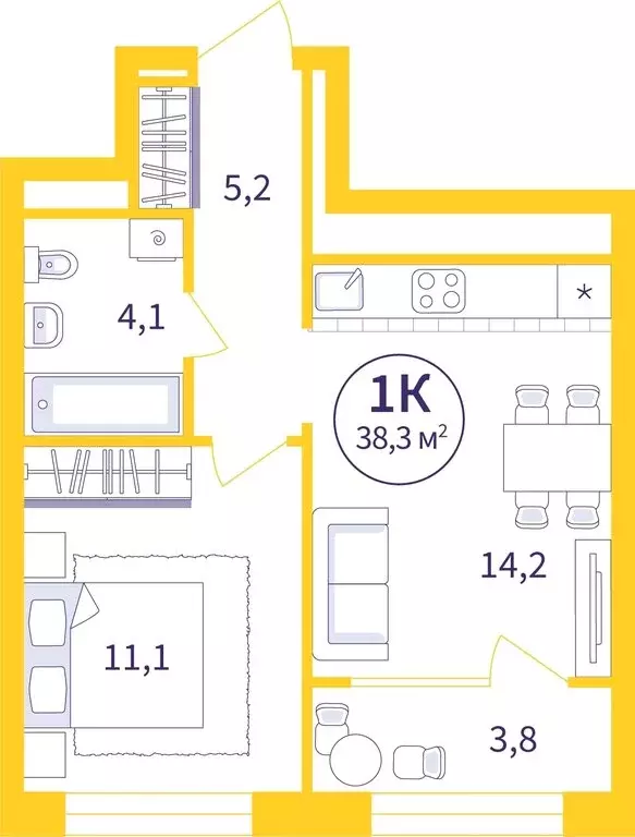 1-комнатная квартира: Екатеринбург, улица 22-го Партсъезда, 5 (36.41 ... - Фото 0