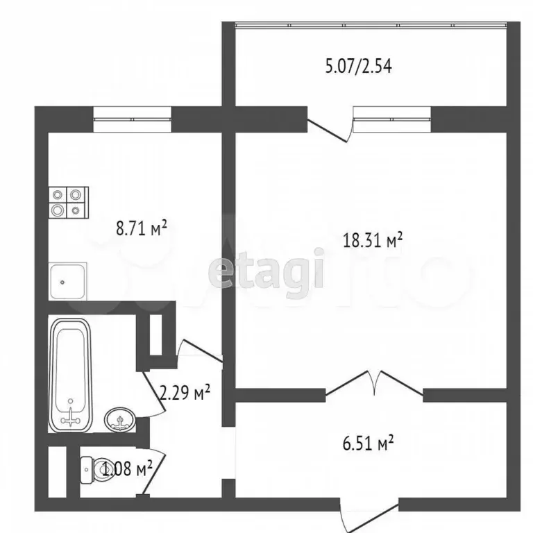 1-к. квартира, 41 м, 9/10 эт. - Фото 0