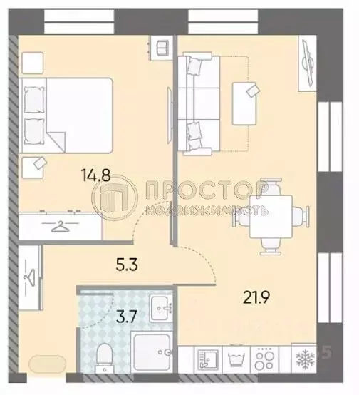 1-к кв. Москва ул. Архитектора Щусева, 3 (43.3 м) - Фото 0