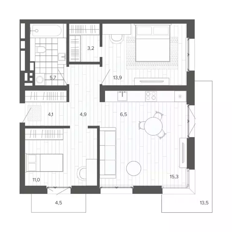 3-к кв. Алтайский край, Барнаул тракт Змеиногорский, 35Б (83.9 м) - Фото 0