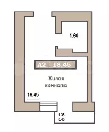 Квартира-студия, 18,5 м, 6/9 эт. - Фото 0