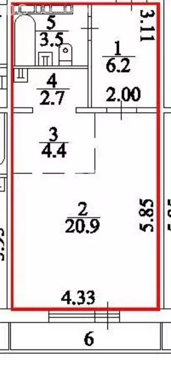 Квартира-студия: Новосибирск, Плющихинская улица, 1 (37.7 м) - Фото 1