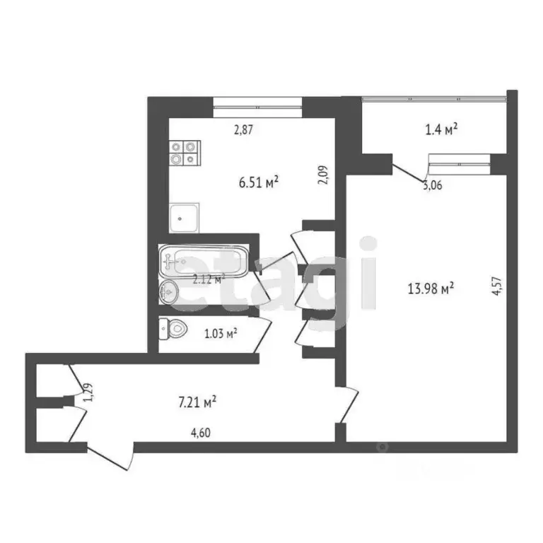 1-к кв. Мордовия, Саранск Гожувская ул., 29 (32.8 м) - Фото 1